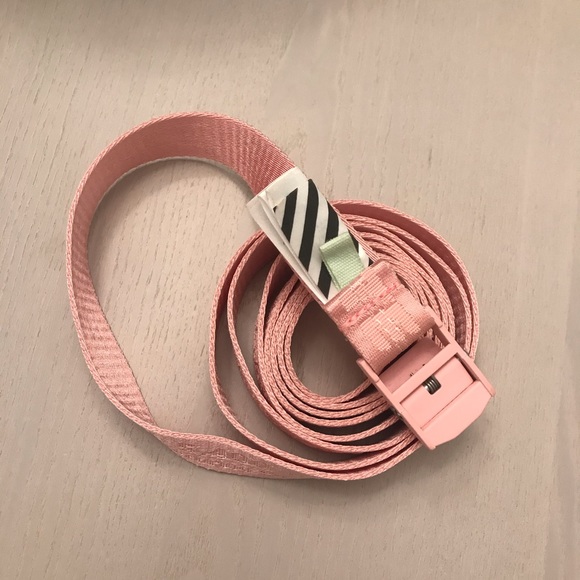 Off White Pink Industrial Belt